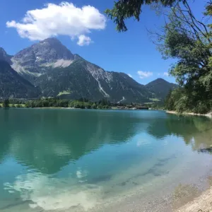 Kolem jezera Heiterwanger s kočárkem- Rakouské Alpy