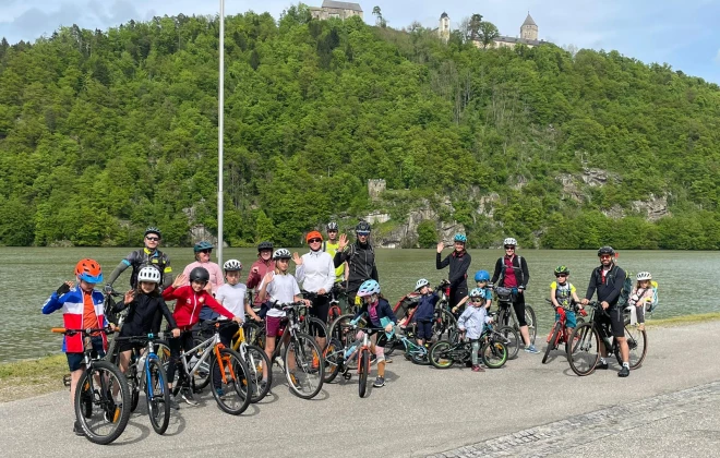 Podunajská cyklostezka s dětmi na kole - Rakousko